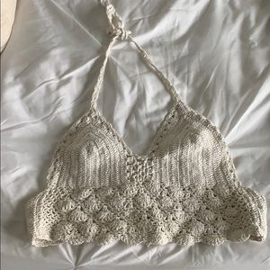 Cream crochet top